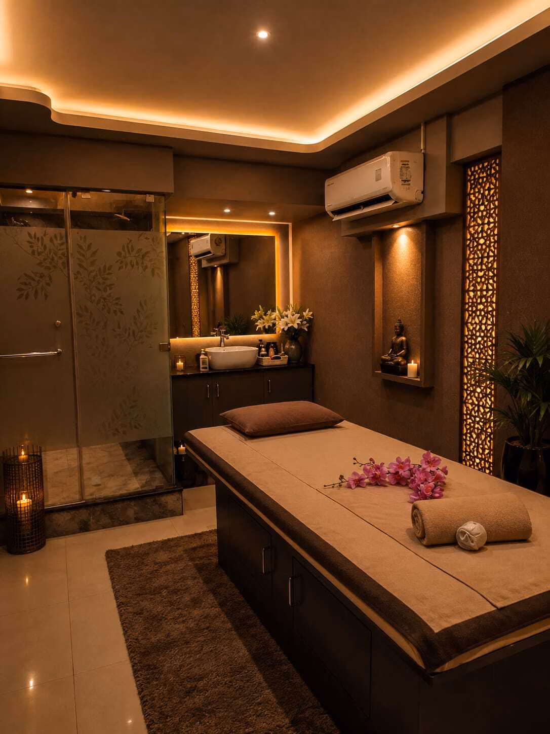 Relaxing spa environment